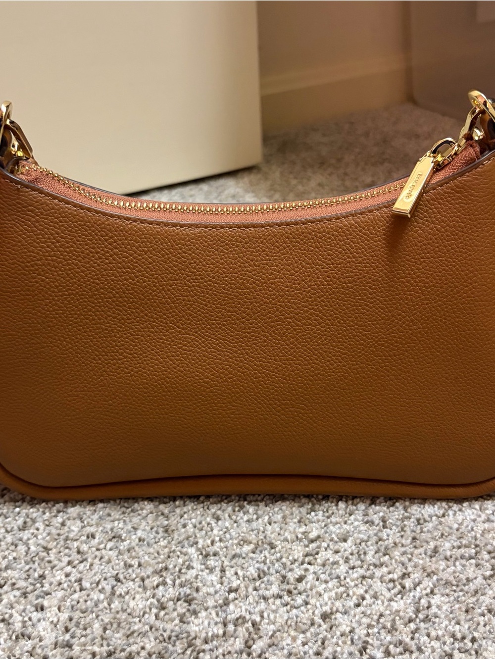 Kate Spade Cognac Pebbled Leather Shoulder Bag with Gold Hardware - Picture 4 of 12